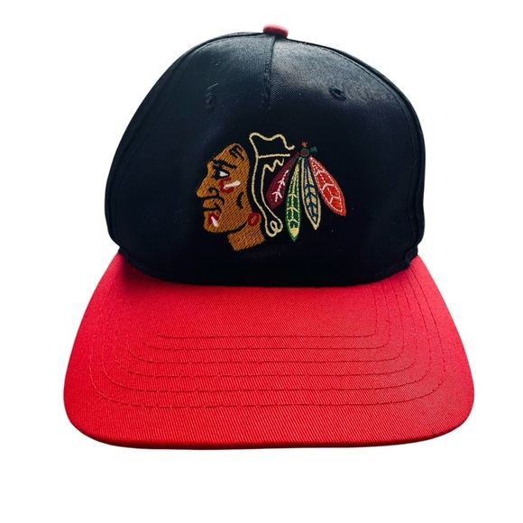 VTG '90s A.J.M. Chicago Blackhawks NHL Snapback Hat Cap - Picture 1 of 8